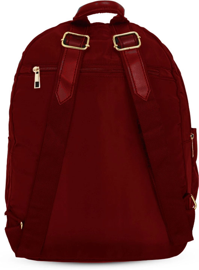 Polyester Solid Backpack for Women & Girls (Maroon)