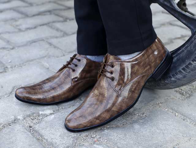 Formal Lace Ups Shoes for Men (Brown, 7) (K97)