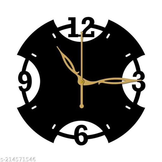 Wooden Wall Clock for Home (Black)