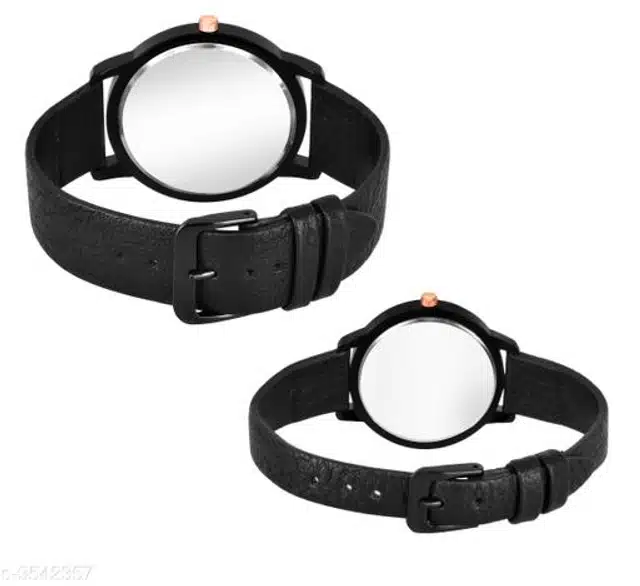 Analog Watch for Couple (Multicolor, Pack of 2)