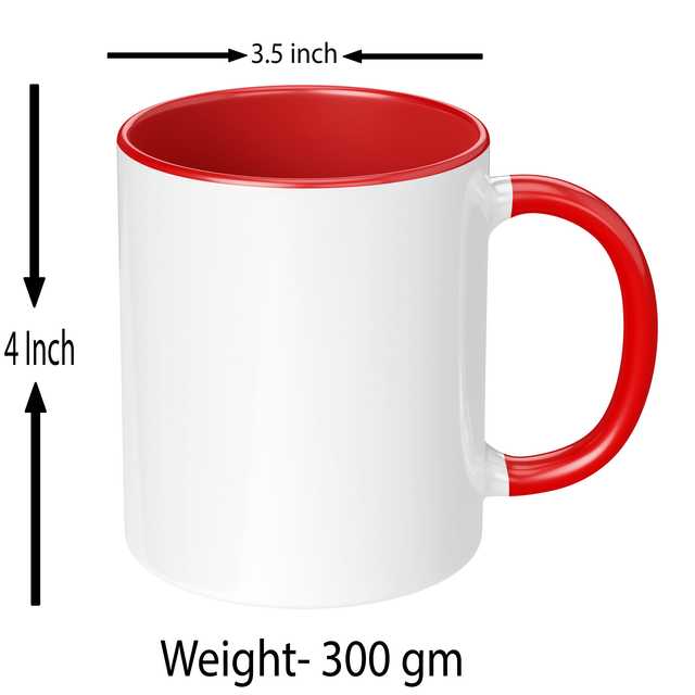 Bride Loading Printed Heart Handle Mug Microwave Safe Ceramic Tea Coffee (Red, 350 ml) (GT-613)