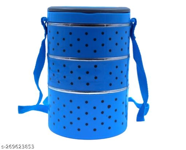 Plastic 3 Layer Lunch Box (Blue)