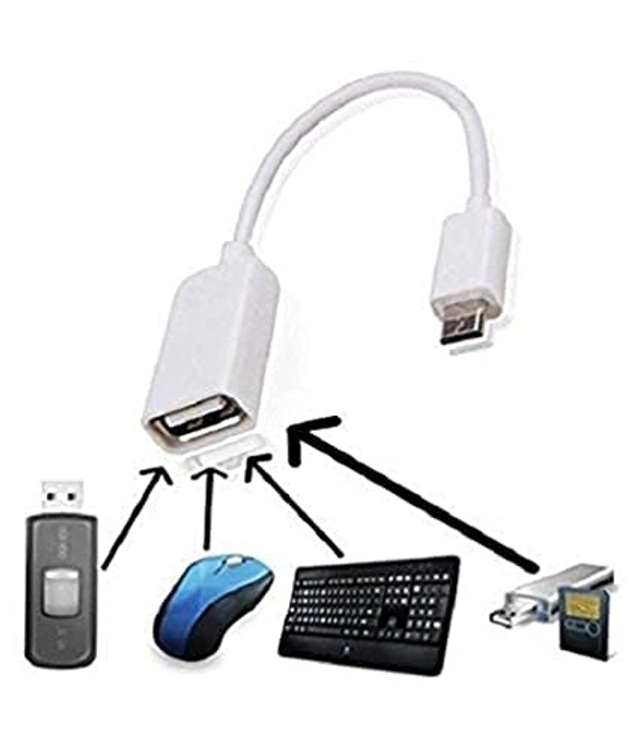 Plastic USB to Type B OTG Data Cable (Black)