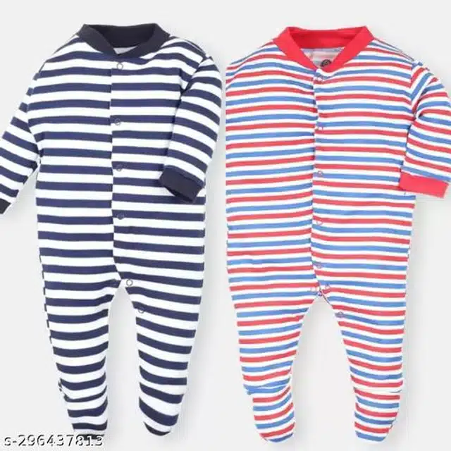 Cotton Rompers for Kids (Multicolor, 0-3 Months)