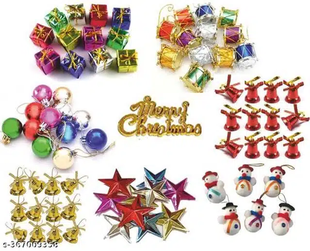 Christmas Tree Decoration Hanging Ornaments (Multicolor, Set of 100)