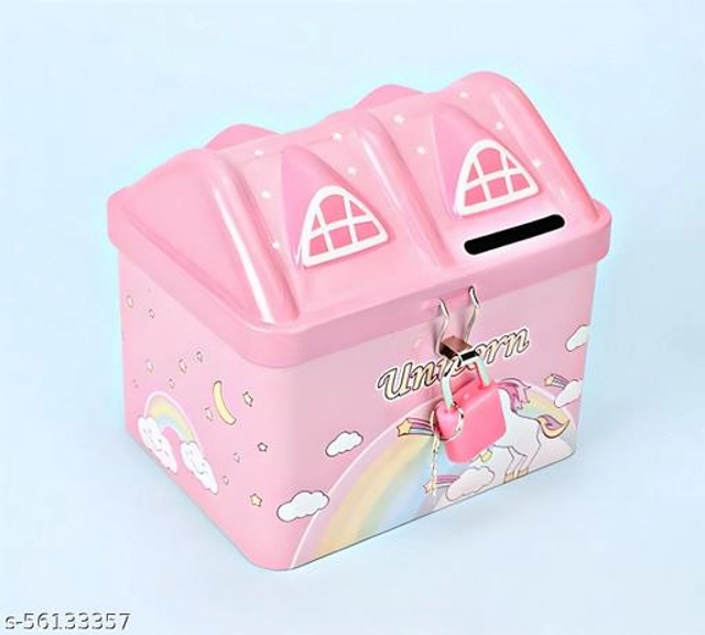 Metal Piggy Bank (Pink)