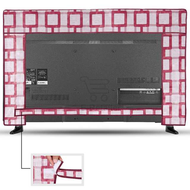 E-Retailer Transparent LCD/LED T.V Protector Cover With Zipper Enclosure for 32 Inch Suitable for All Major Brand & Model (Red, 29x3x19 Inches) (ER-242)