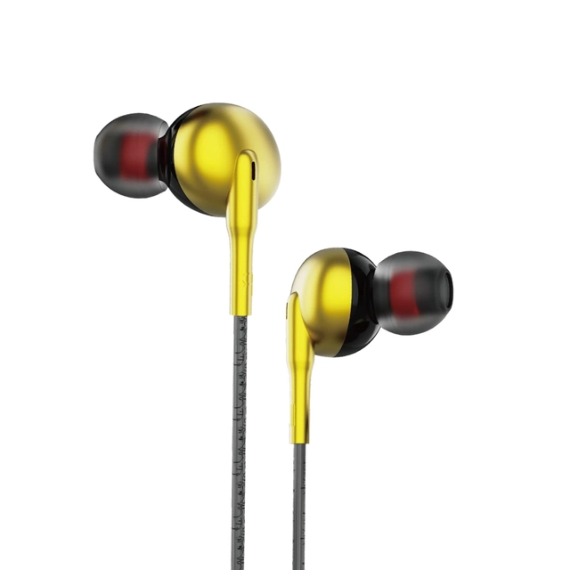 Wired Earphones with Mic (Gold)