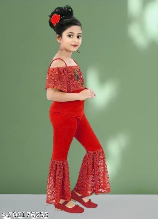 Cotton Blend Printed Jumpsuit for Girls (Red, 0-3 Months)