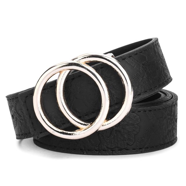 Artificial leather Belt for Women (Black, Free Size)