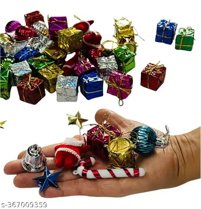 Christmas Tree Decoration Hanging Ornaments (Multicolor, Set of 82)