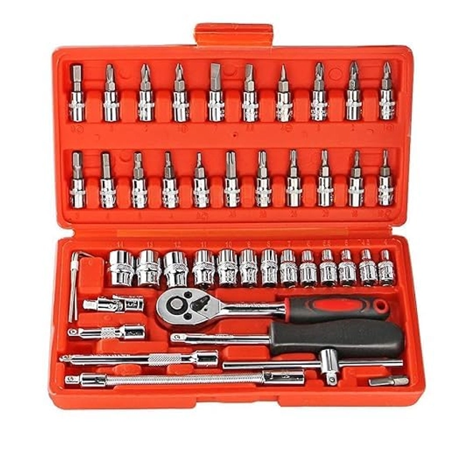 46 in 1 Hand Tools Kit (Multicolor, Set of 1)