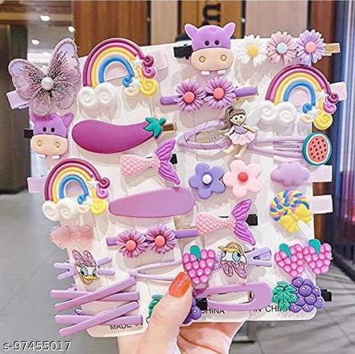 Rubber Hair Clips for Girls (Multicolor, Pack of 14)