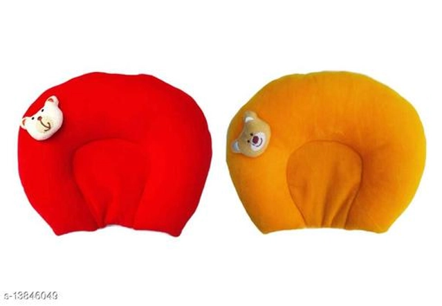 Cotton Pillows for baby(Pack Of 2) (Free Size, Red & Yellow)