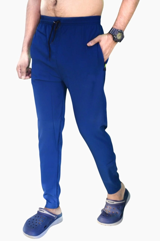 Lycra Solid Trackpant for Men (Royal Blue, 28)