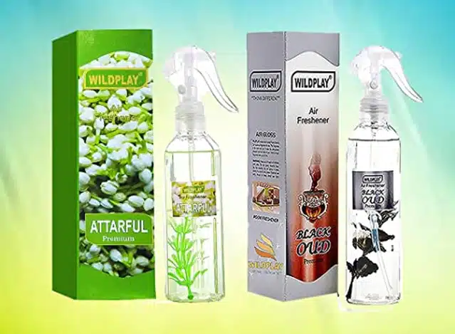 Wildplay Attarful & Blackoud Room Air Freshener (Pack of 2, 250 ml)