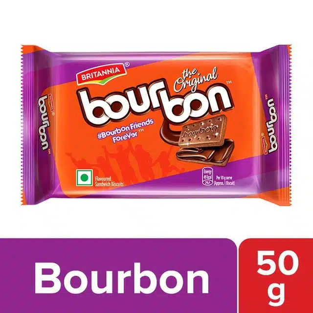 Britannia Bourbon The Original Chocolate Cream Biscuits, 14X60 g (Pack Of 14)