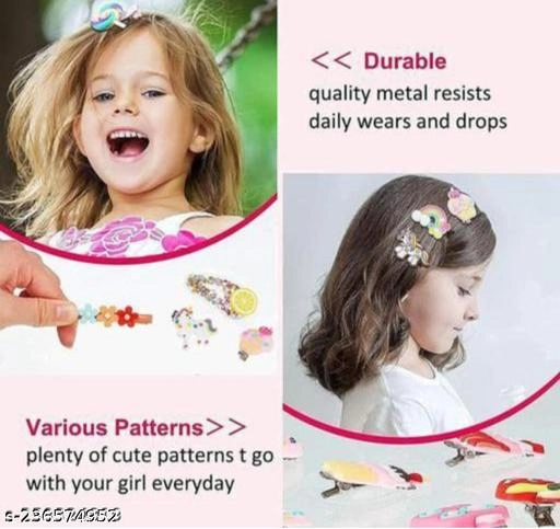 Rubber Hair Clips for Girls (Multicolor, Pack of 10)