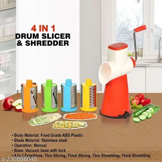 Multicolor Plastic 4 IN 1 SHREDDER SLICER ( ROTARY CUTTER ), For Home  Kitchen