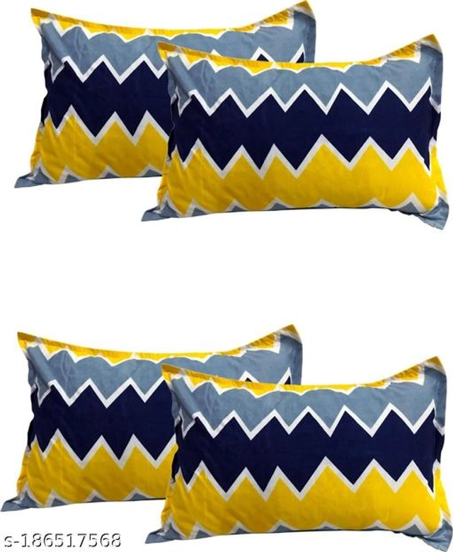 Cotton Pillow Covers (Multicolor, 18x28 inches) (Pack of 4)