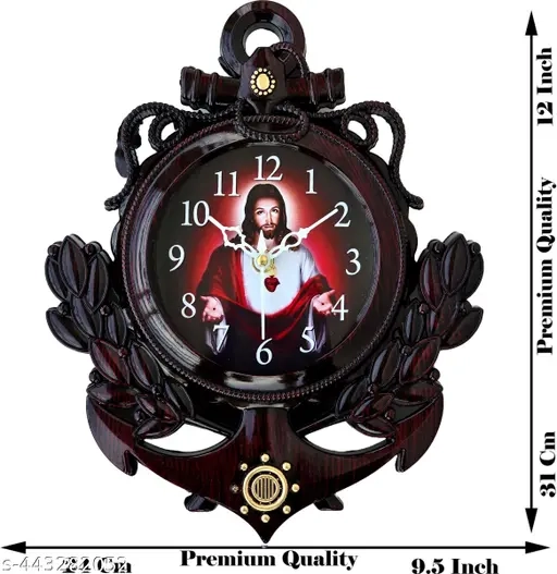 Plastic Jesus Wall Clock (Multicolor, 25 cm)