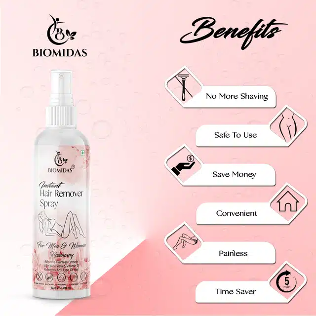 Biomidas Rosemary Fragrance Painless Body Hair Removal Spray (60 ml)