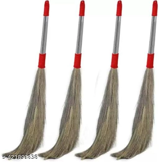 Laxmi Grass Broom (Multicolor, Pack of 4)