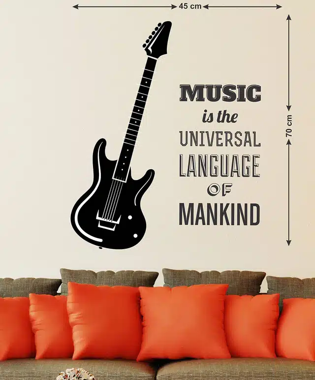 Guitar Quotes Self Adhesive Wall Stickers