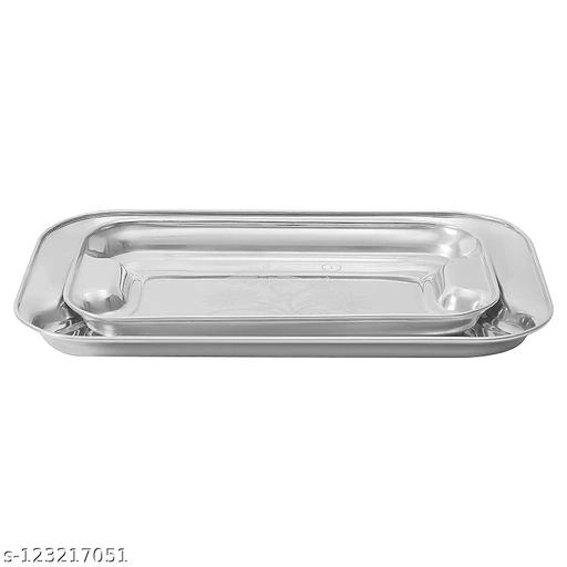 Stainless Steel Serving Tray (Silver)