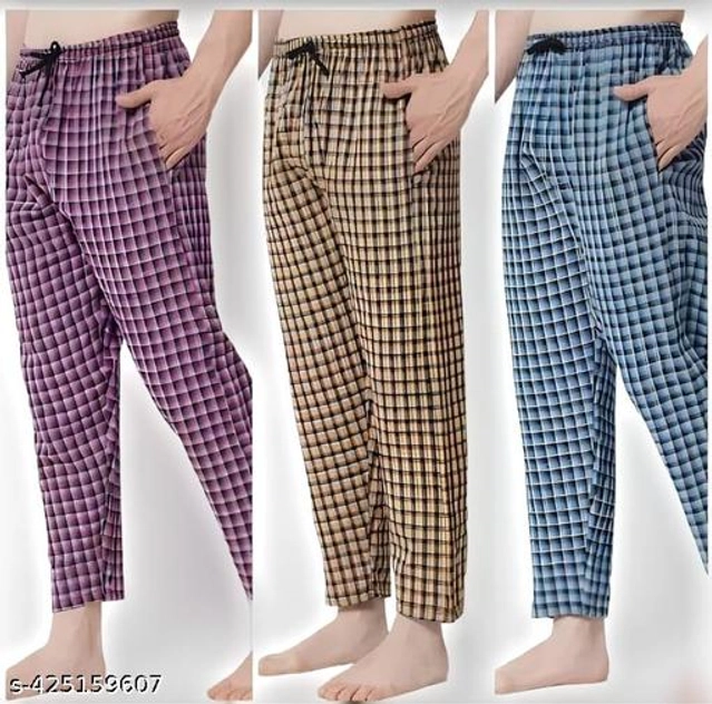 Cotton Track Pants for Men (Multicolor, M) (Pack of 3)