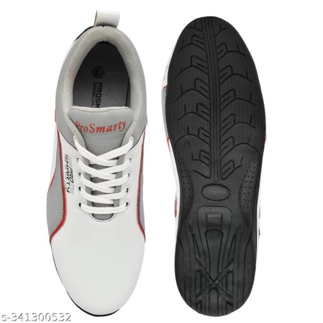 Sports Shoes for Men (White & Grey, 6)