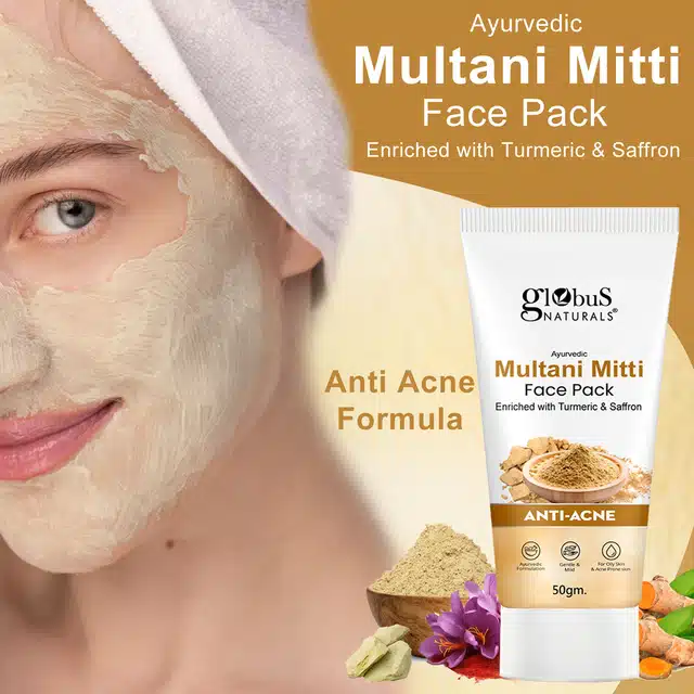 Globus Naturals Anti Acne Multani Mitti Face Pack (50 g)