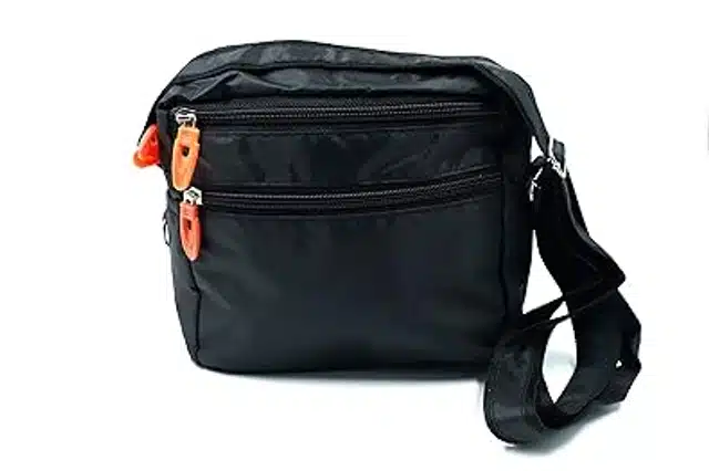 Polyester Sling Bag for Men & Women (Black, S)