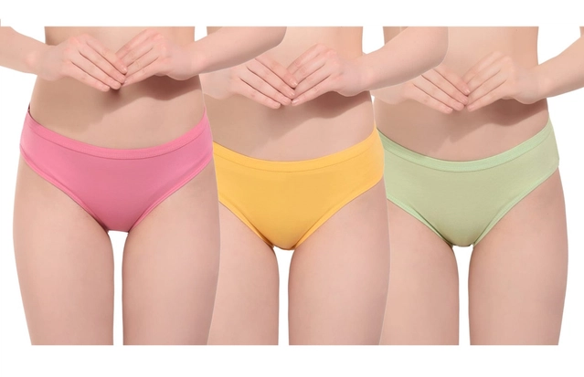 Cotton Briefs for Women (Multicolor, S) (Pack of 3)