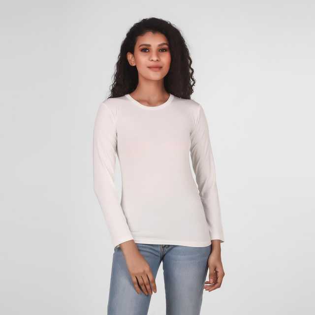 Inspire The Next Plain Inner & T-Shirt for Women (White, S) (ITN-283)