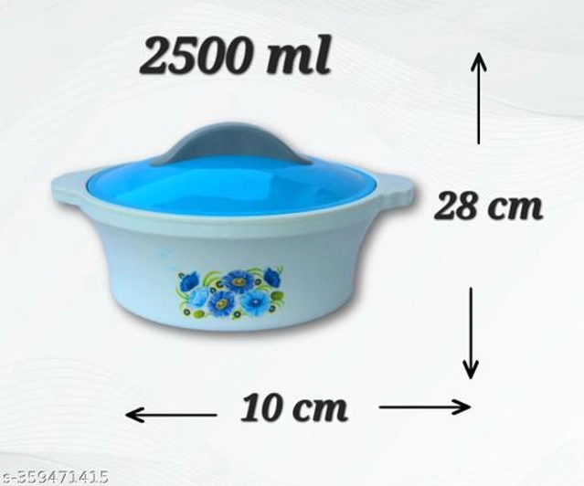 Plastic Serving Casserole (Blue & White, 2500 ml)