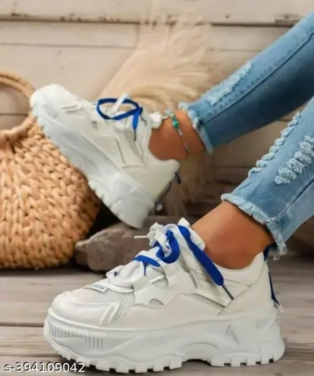 Sneakers for Women (White & Blue)