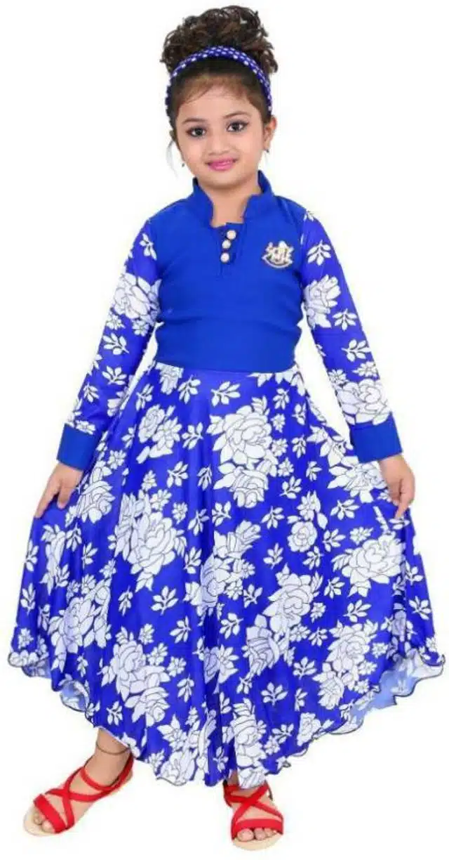 Fancy Gown for Girls (Blue, 20)