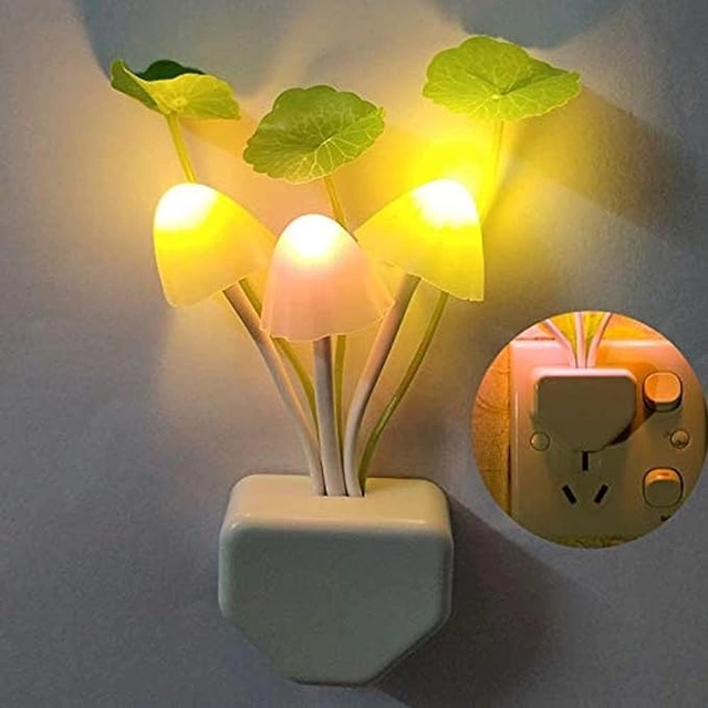 Mushroom Shape Automatic Off/On LED Magic Night Lights (Multicolor)