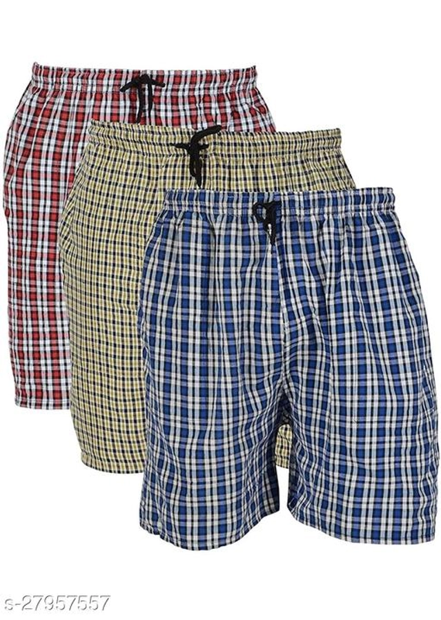 Cotton Blend Shorts for Mens (Multicolor, 28) (Pack of 3)