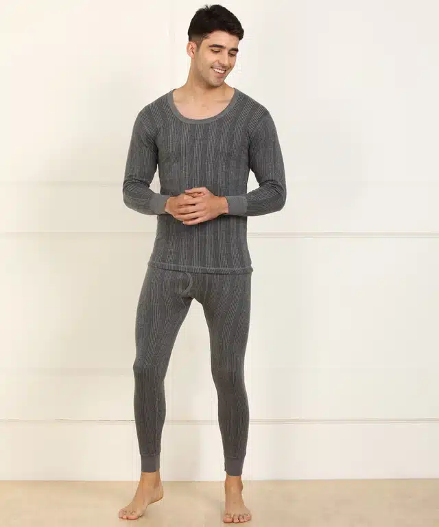 Polycotton Thermal Set for Men (Grey, S)