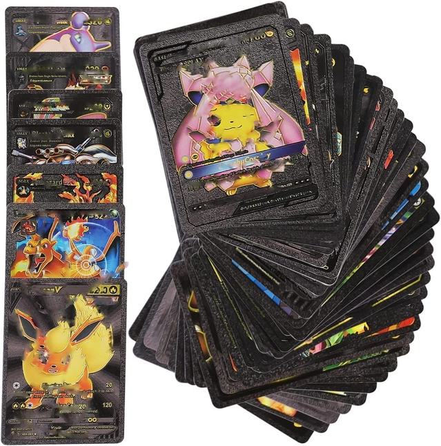 Foil 55 Pcs Playing Cards for Kids (Black, Set of 1)