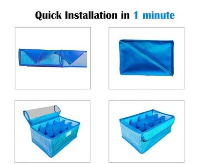 Non-woven Foldable Cloth Cover cum Organizer (Blue)