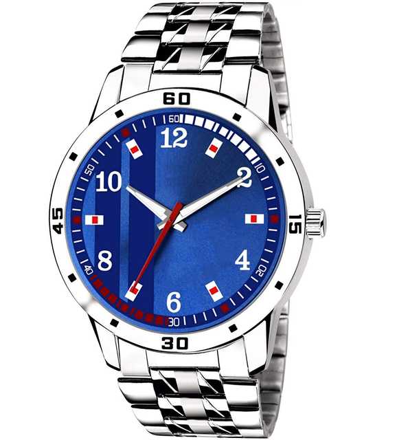 Elegant Collection Stylish Analog Watch For Men (Silver & Blue) (EC_034)