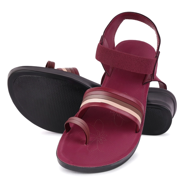 Sandals for Women (Maroon, 5)