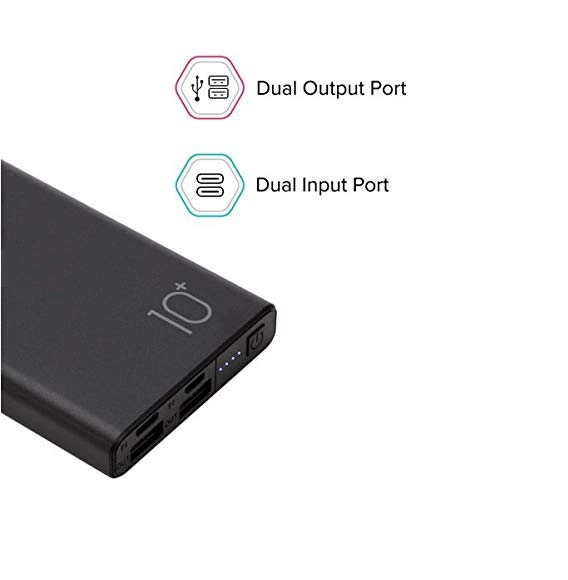 Premium Fast Charging Power Bank (Black, 10000 mAh)