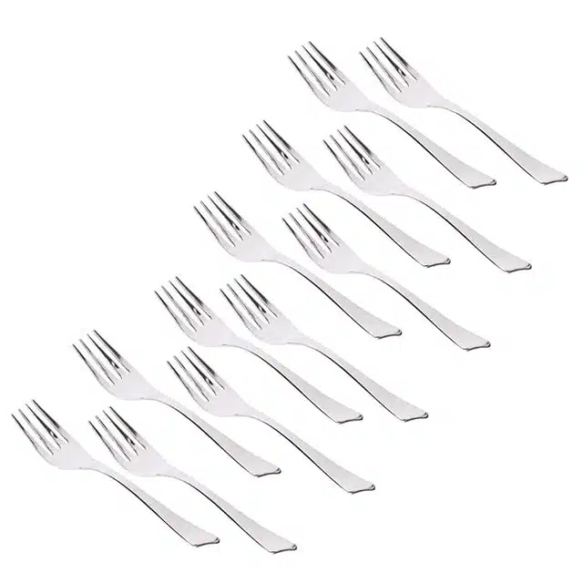 Stainless Steel Forks (Silver, Pack of 12)