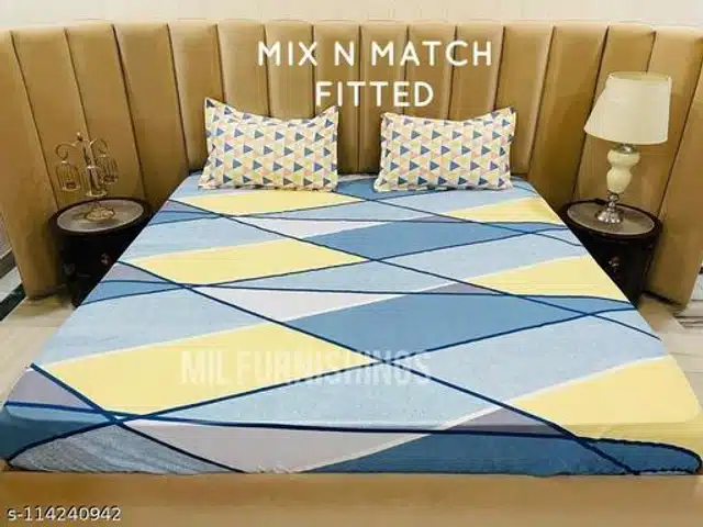 Bedsheets with 2 Pillow Covers (Yellow, 108x108 inches)