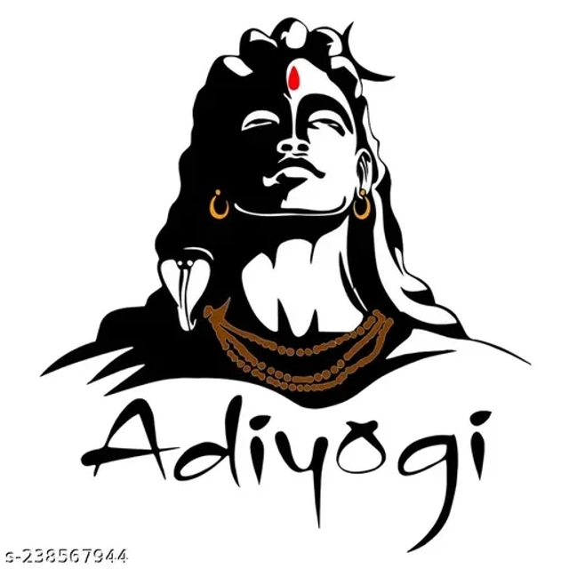 Har Har Mahadev,Aadiyogi Wall Stickers for Home Decoration,Living Room,Bedroom etc Size- Large