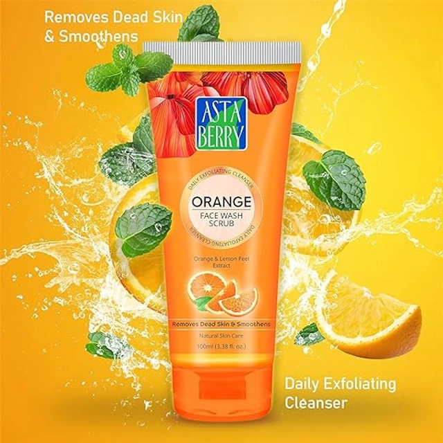 Astaberry Neem Face Wash with Orange Face Scrub (Pack of 2, 60 ml)